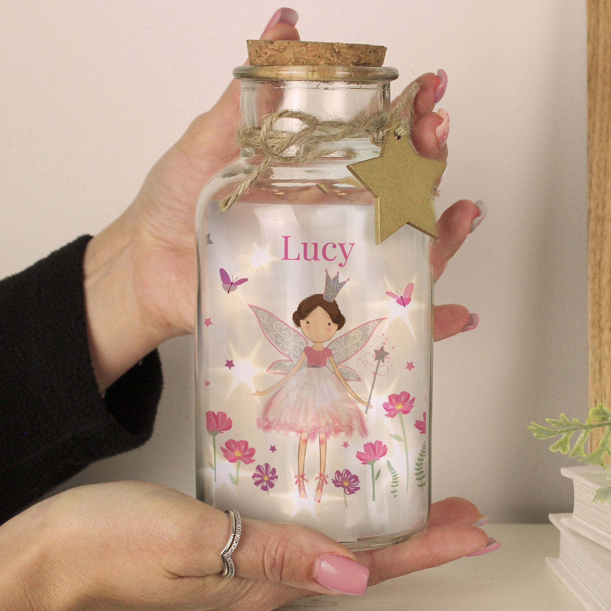 Personalised Fairy Princess LED Glass Jar – Girls Bedroom Night Light Gift - image 4
