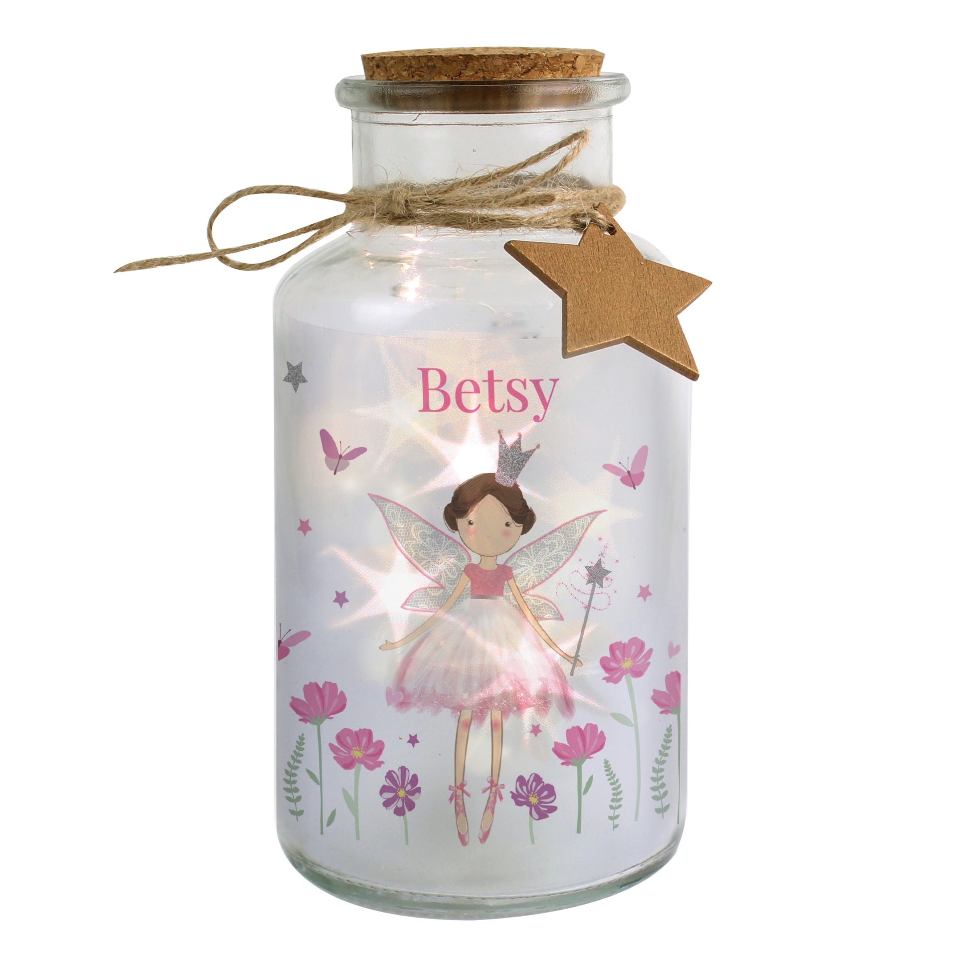 Personalised Fairy Princess LED Glass Jar – Girls Bedroom Night Light Gift - image 5