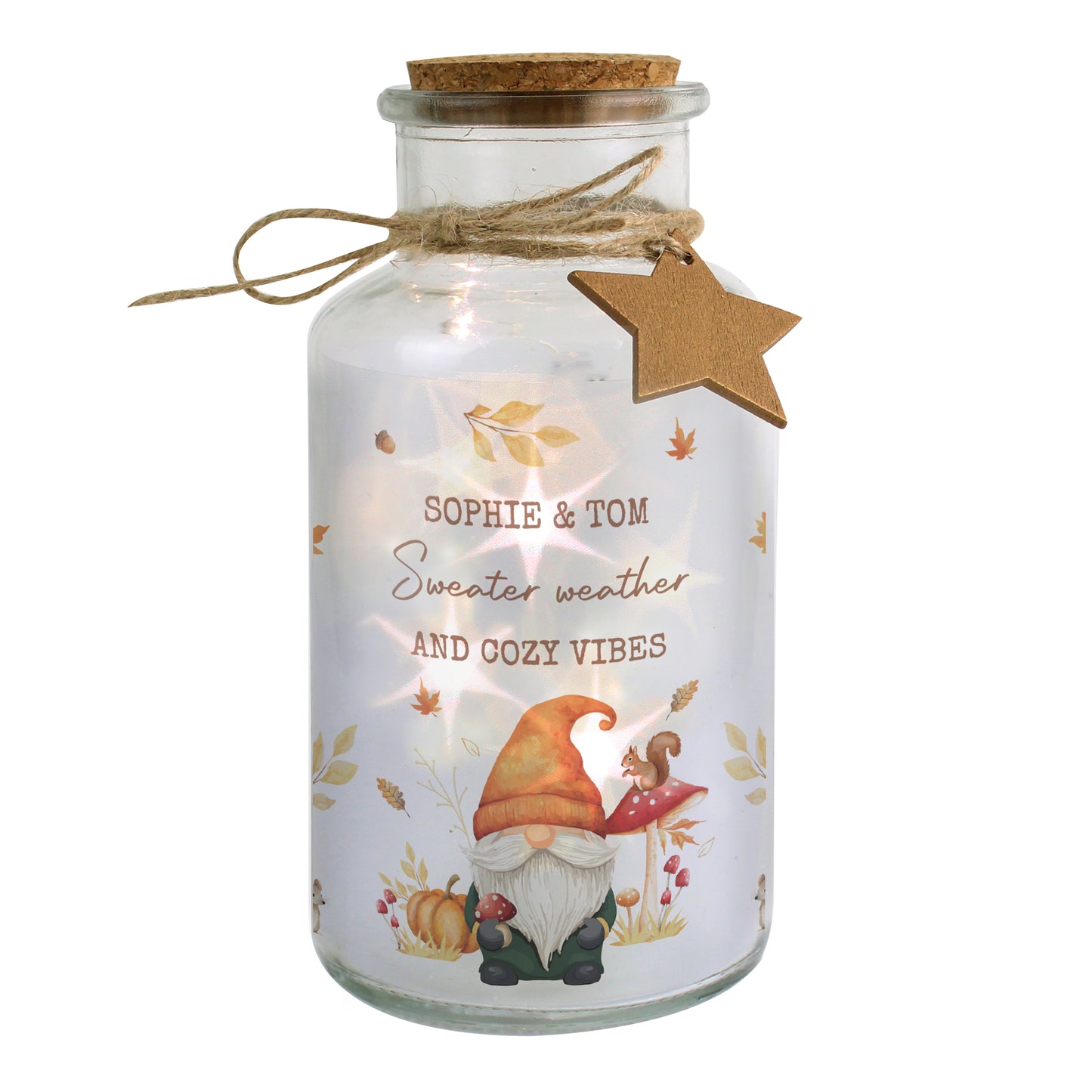 Personalised Autumn Gonk LED Light Up Jar – Cosy Seasonal Glowing Home Gift - image 4