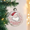 Personalised Santa Glass Christmas Bauble – Christmas Tree Keepsake Gift