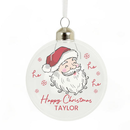 Personalised Santa Glass Christmas Bauble – Christmas Tree Keepsake Gift - image 4
