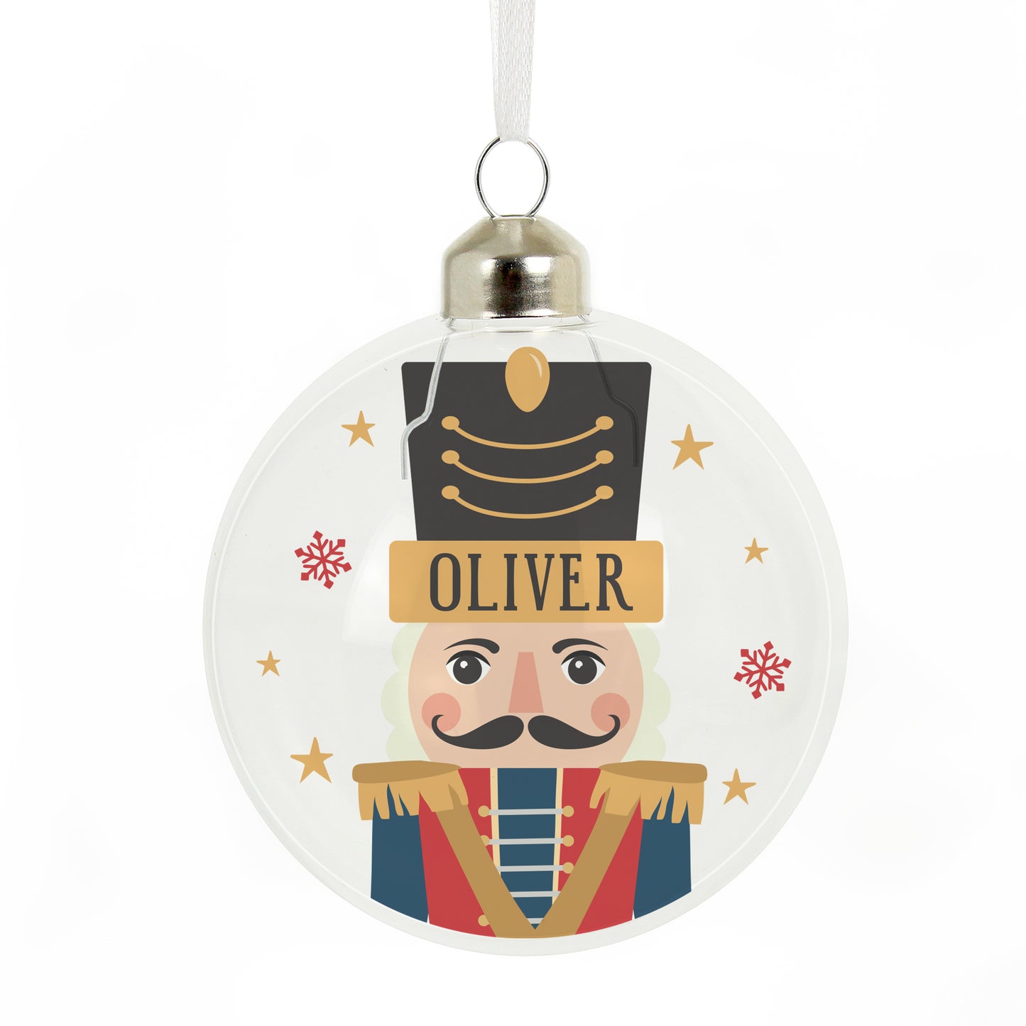 Personalised Nutcracker Christmas Glass Bauble – Christmas Tree Keepsake Gift - image 4