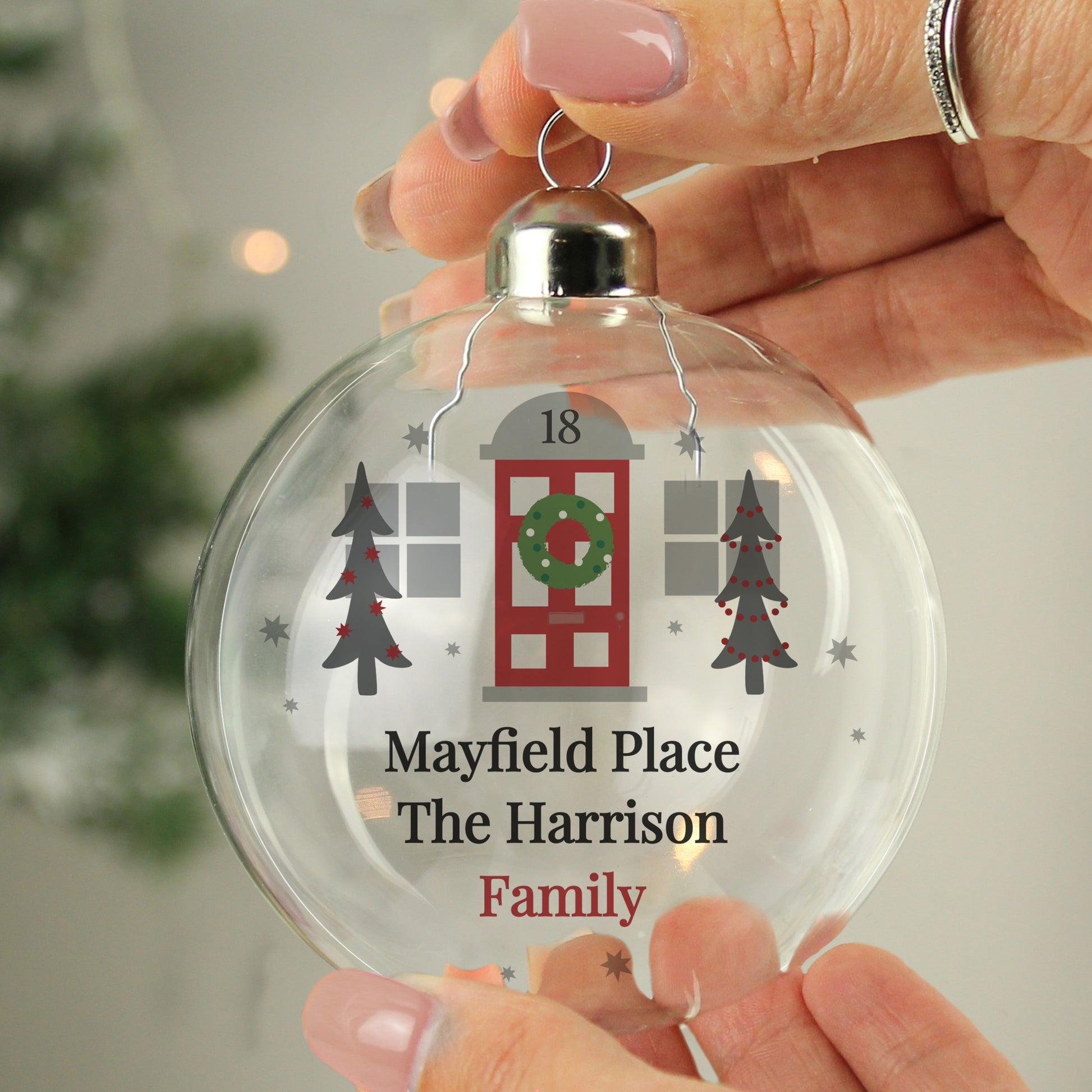 Personalised Home For Christmas Glass Bauble – New Home Christmas Keepsake - image 2