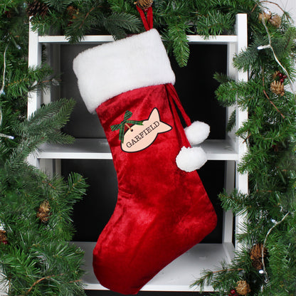 Personalised Cat Treats Luxury Red Stocking from Heartfelt Gifts