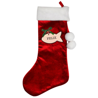Personalised Cat Treats Luxury Red Stocking - image 2