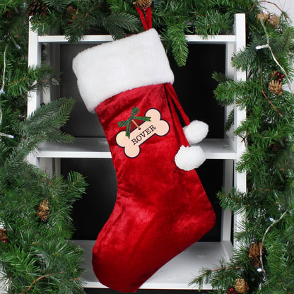 Personalised Dog Treats Luxury Red Stocking from Heartfelt Gifts