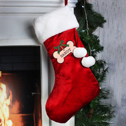 Personalised Dog Treats Luxury Red Stocking - image 3