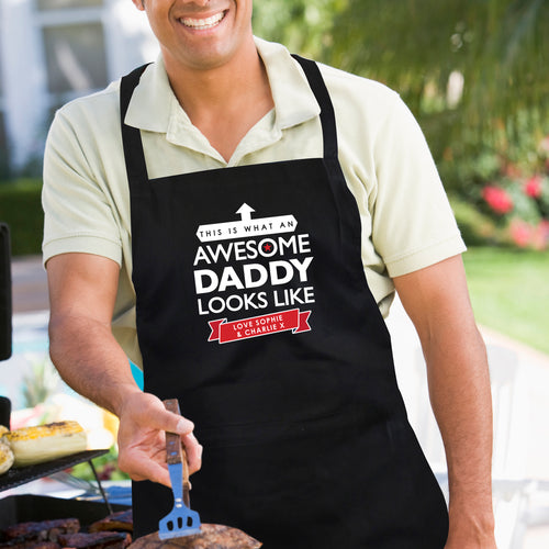 Personalised 'This is What an Awesome... Looks Like' Black Apron from Heartfelt Gifts
