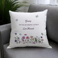 Personalised Wild Flowers Cushion from Heartfelt Gifts