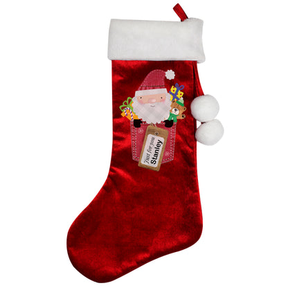 Personalised Santa Claus Luxury Red Stocking - image 2