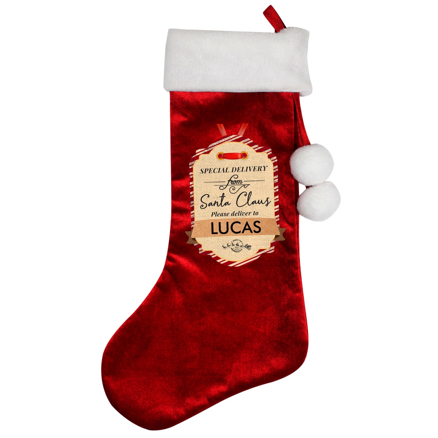 Personalised Special Delivery Luxury Red Stocking - image 3
