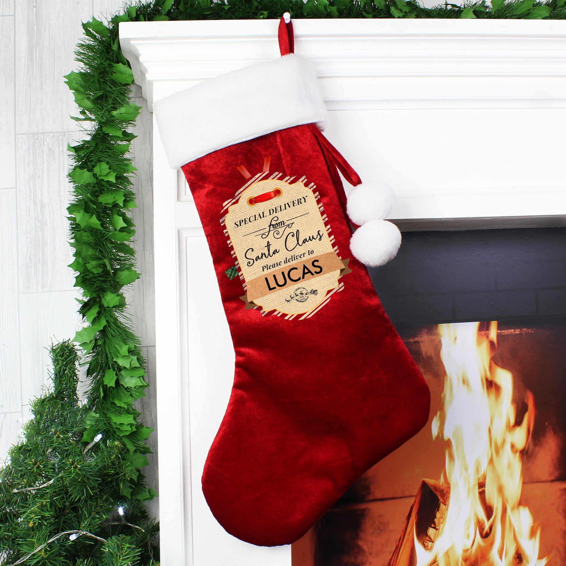 Personalised Special Delivery Luxury Red Stocking - image 4