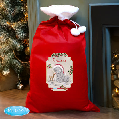 Personalised Me to You Reindeer Luxury Pom Pom Red Sack - image 2