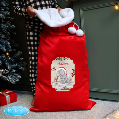 Personalised Me to You Reindeer Luxury Pom Pom Red Sack - image 3