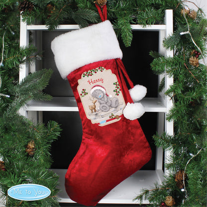 Personalised Me to You Reindeer Luxury Red Stocking from Heartfelt Gifts