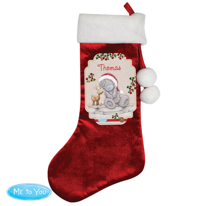 Personalised Me to You Reindeer Luxury Red Stocking - image 2
