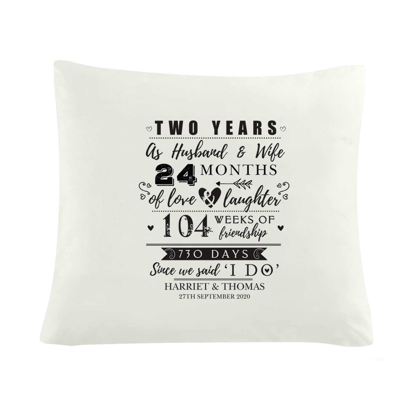 Personalised 2nd Anniversary Cushion - image 2