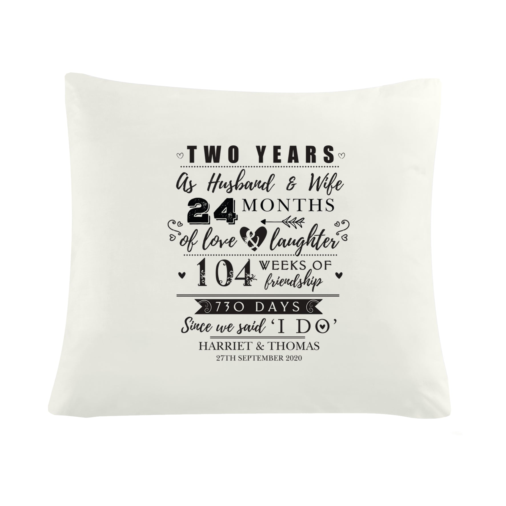 Personalised 2nd Anniversary Cushion - image 2