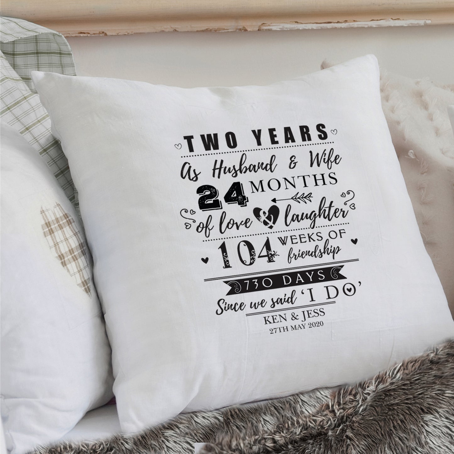 Personalised 2nd Anniversary Cushion - image 3