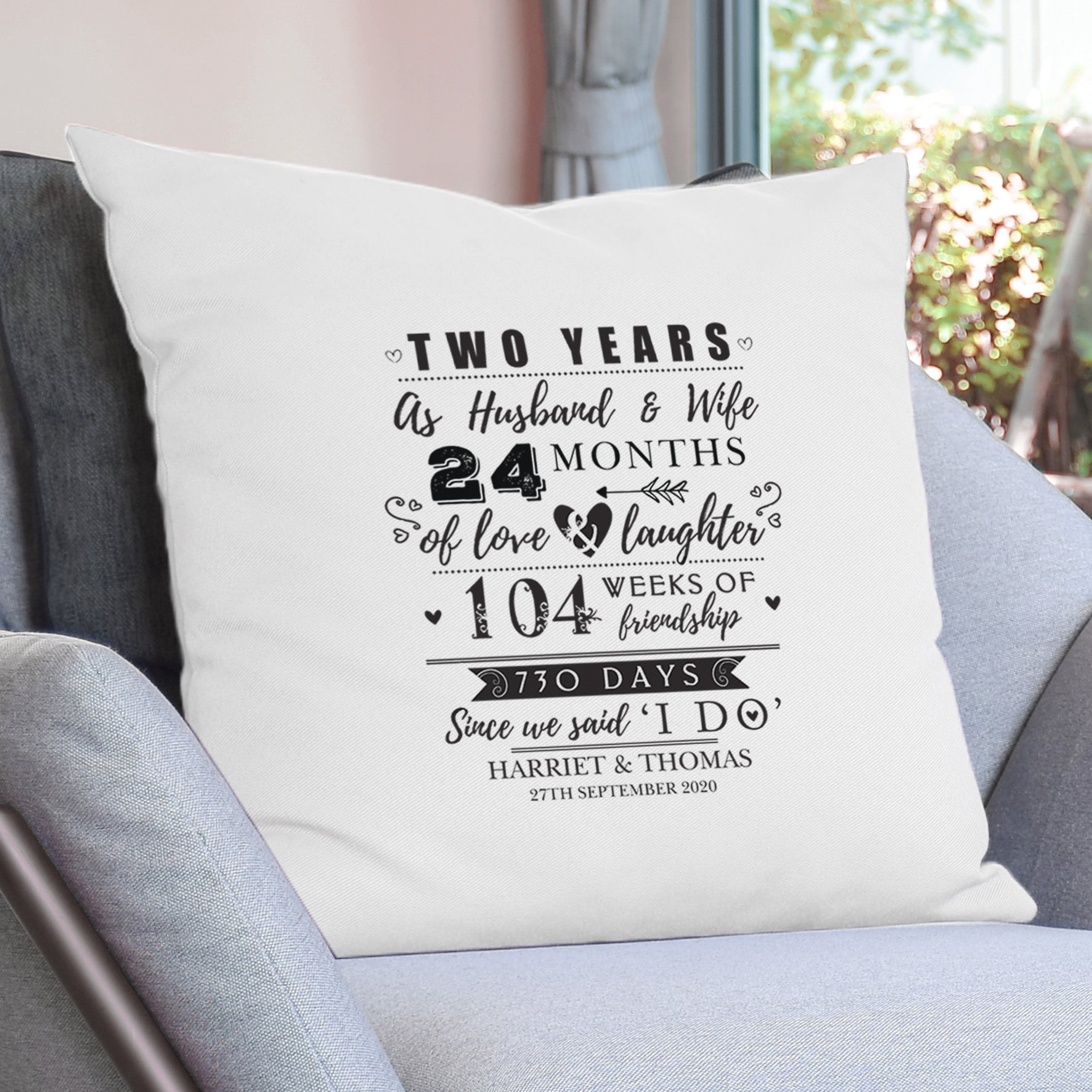 Personalised 2nd Anniversary Cushion - image 4