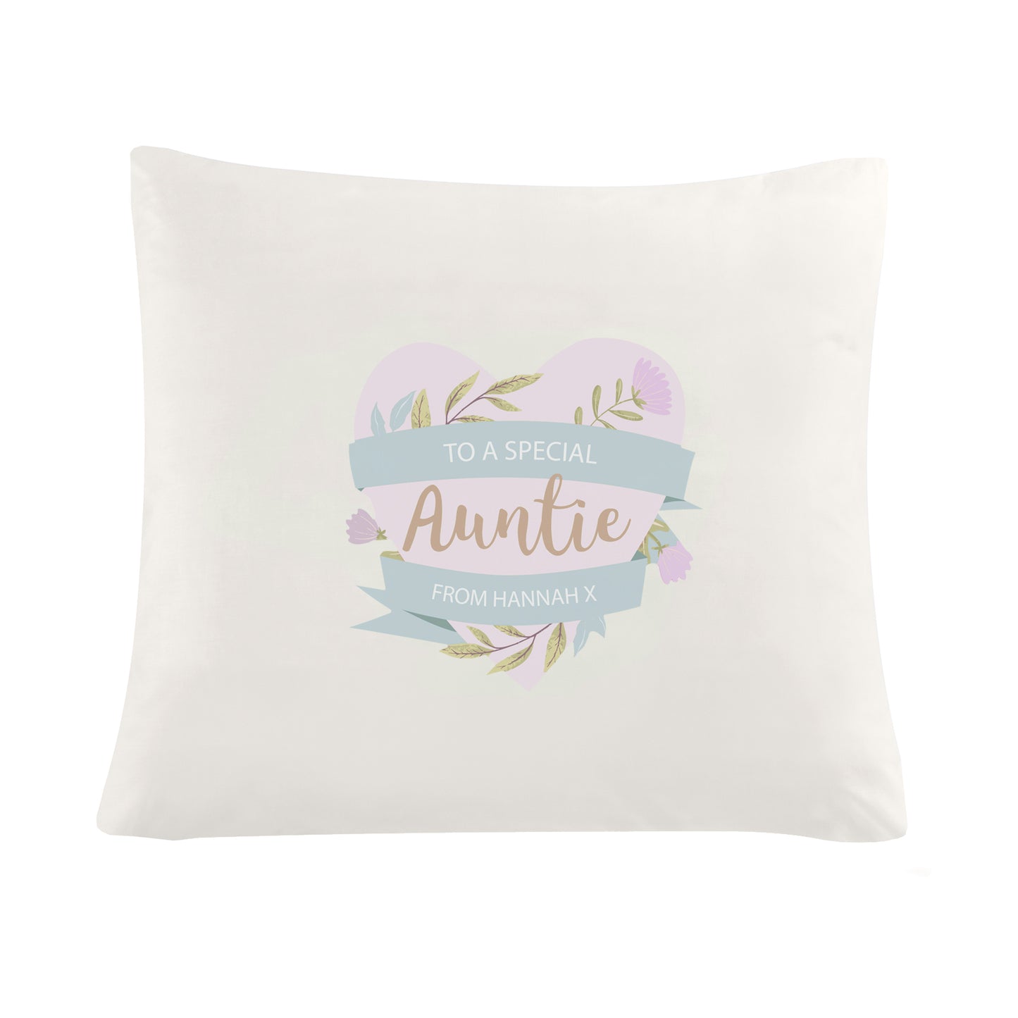 Personalised Floral Heart Mothers Day Cream Cushion - image 2