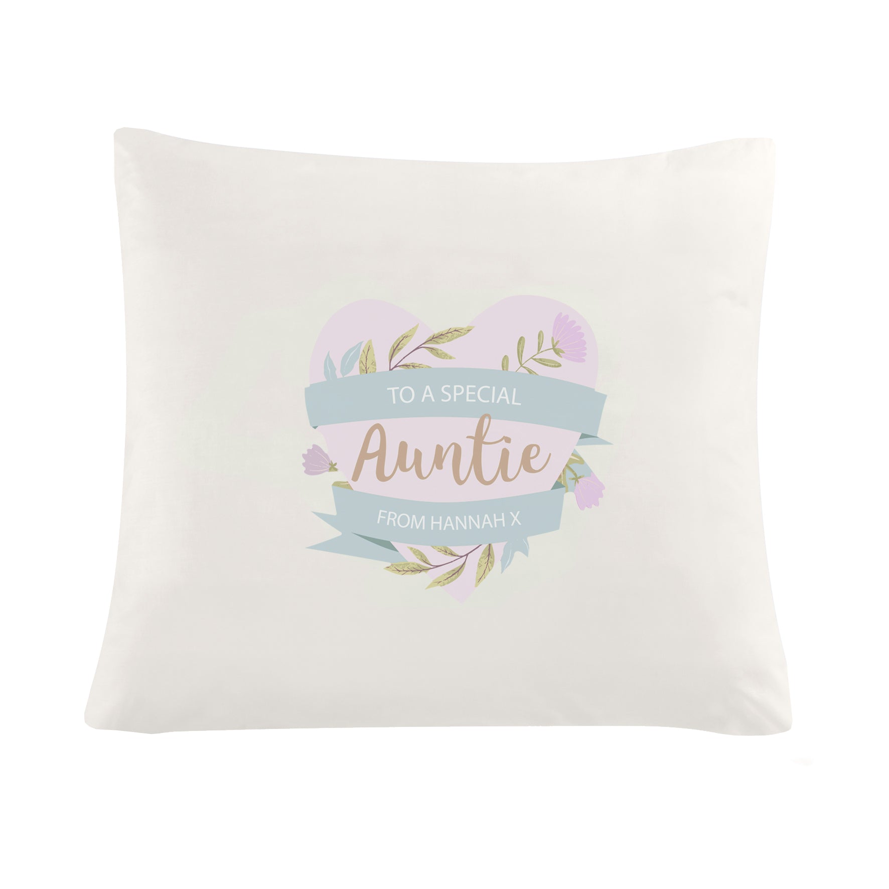 Personalised Floral Heart Mothers Day Cream Cushion - image 2