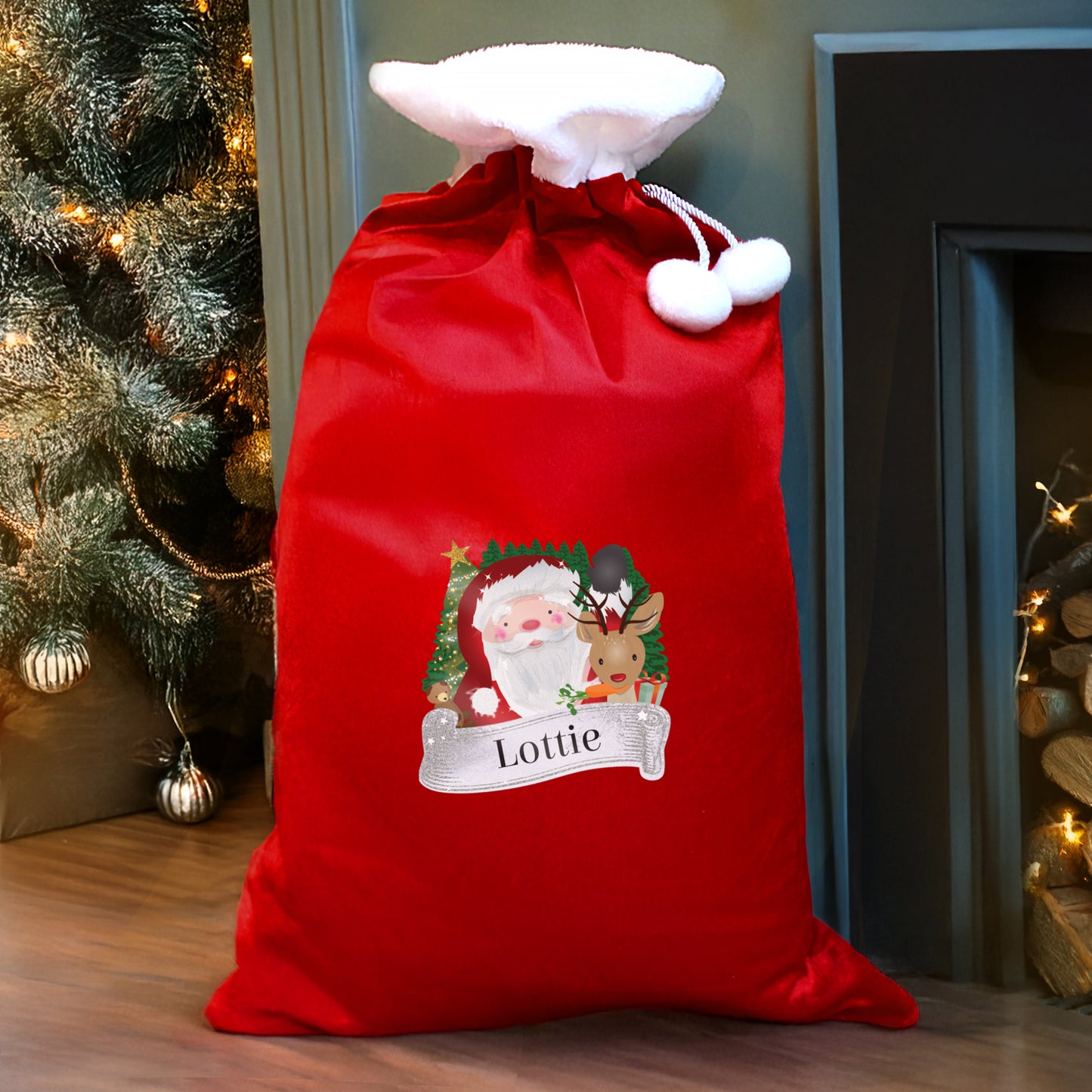 Personalised Christmas Santa Red Sack - image 2