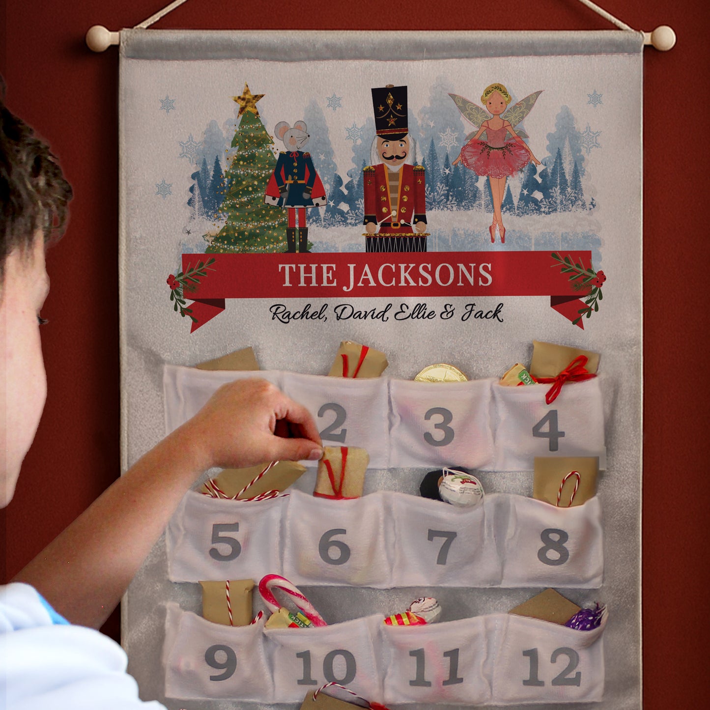 Personalised Nutcracker Advent Calendar In Silver Grey - image 2