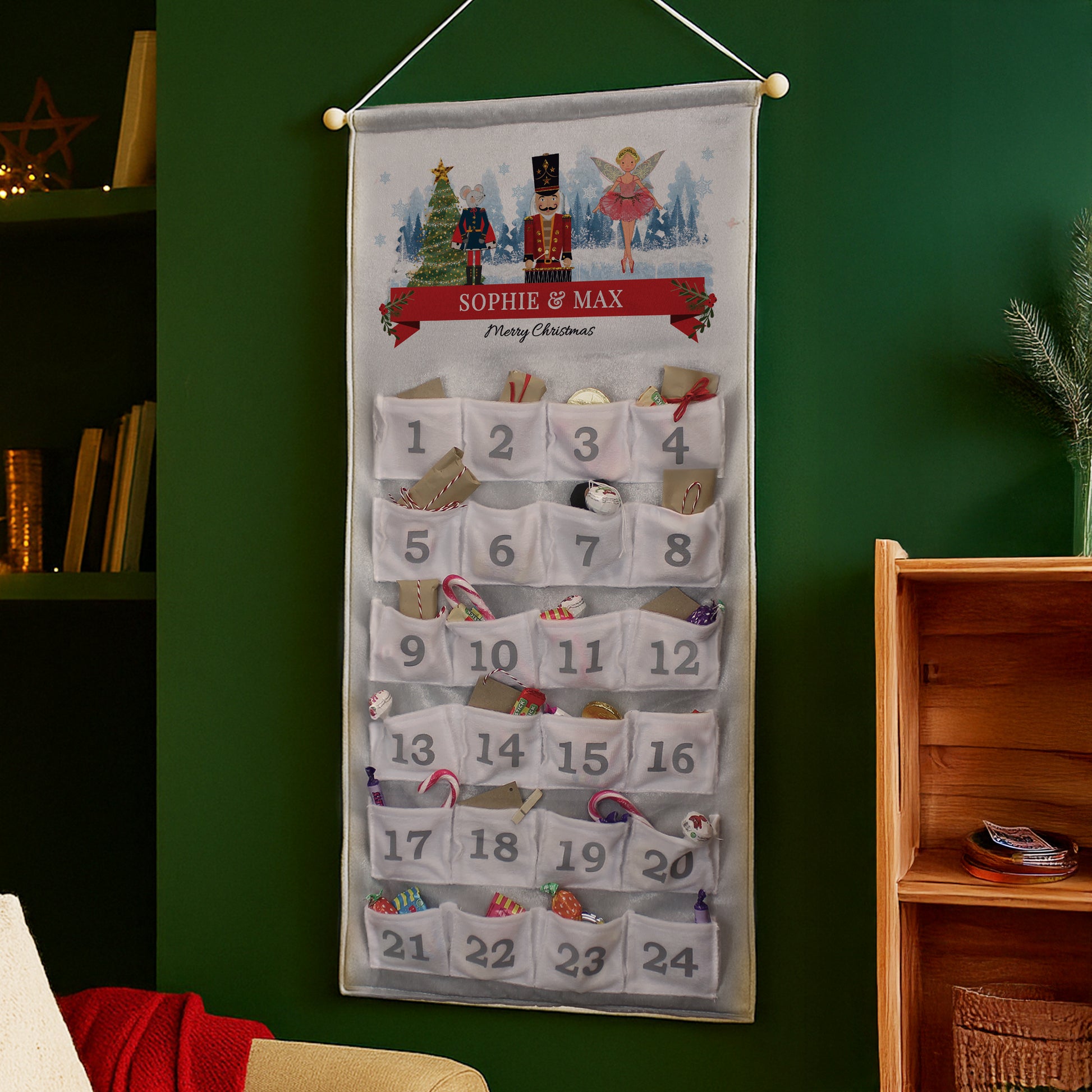 Personalised Nutcracker Advent Calendar In Silver Grey - image 3