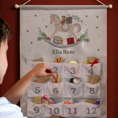 Personalised Rocking Horse Advent Calendar In Silver Grey - image 2