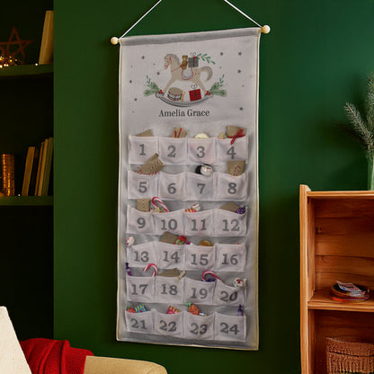 Personalised Rocking Horse Advent Calendar In Silver Grey - image 3