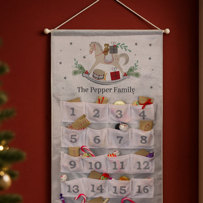 Personalised Rocking Horse Advent Calendar In Silver Grey - image 4
