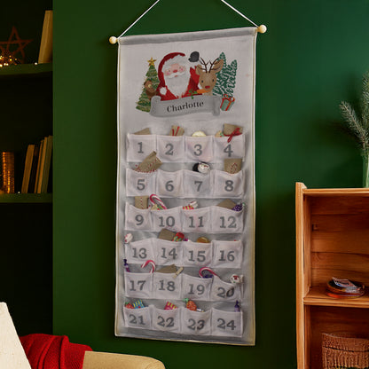 Personalised Santa Advent Calendar In Silver Grey - image 3