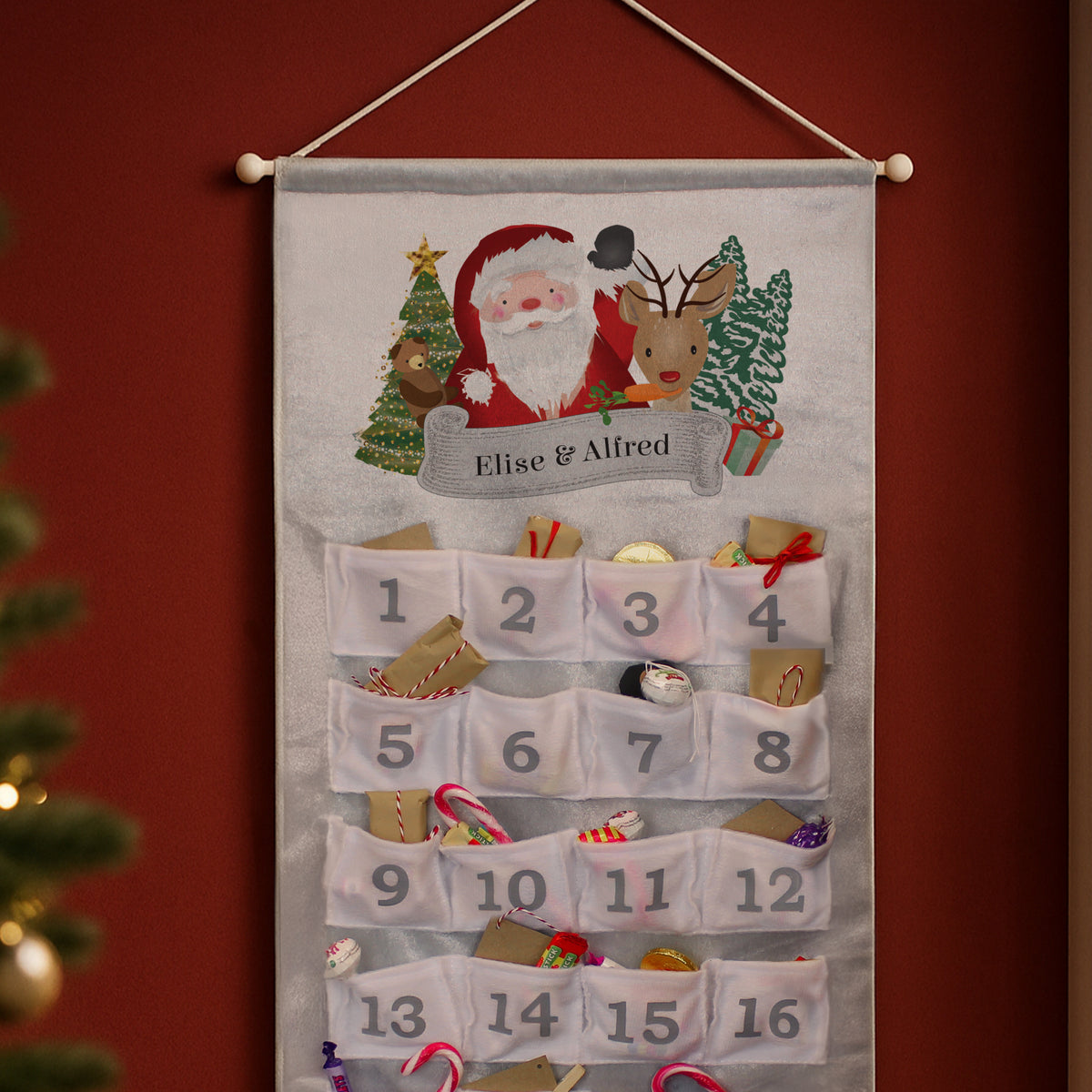 Personalised Santa Advent Calendar In Silver Grey - image 4