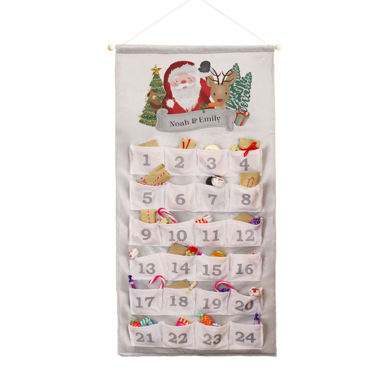 Personalised Santa Advent Calendar In Silver Grey - image 5