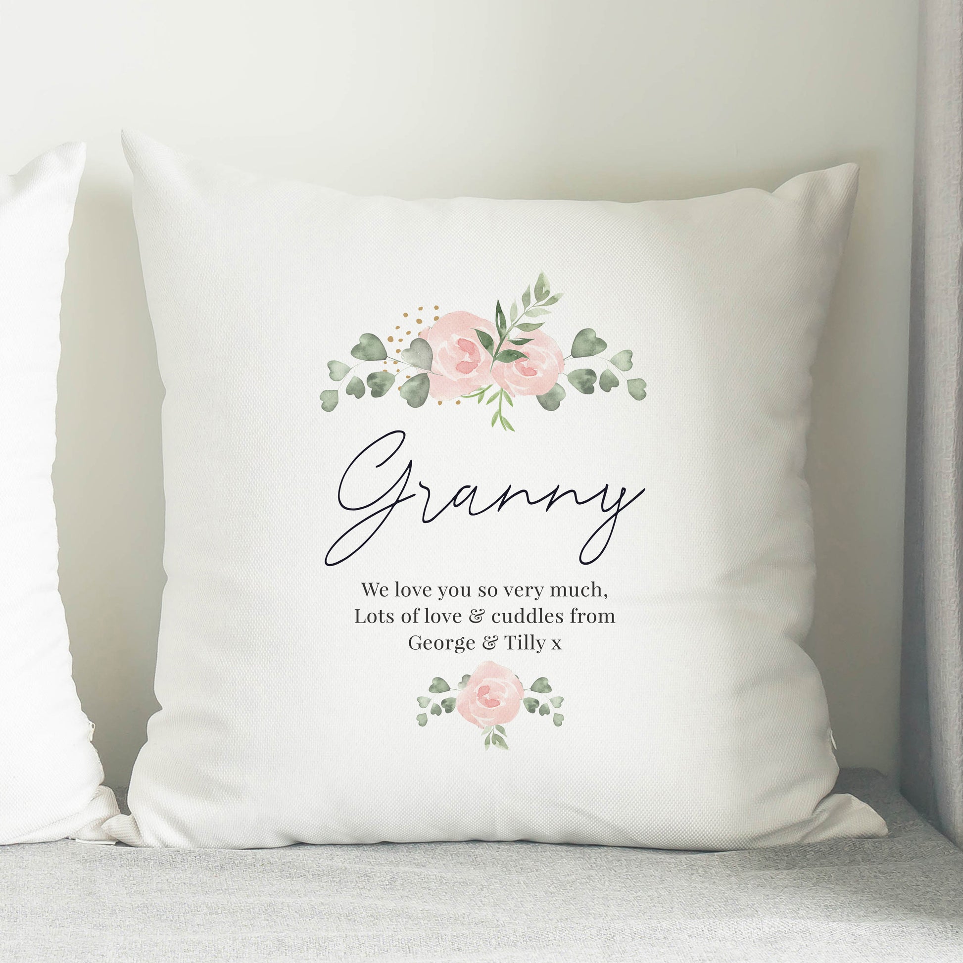 Personalised Abstract Rose Cream Cushion - image 2