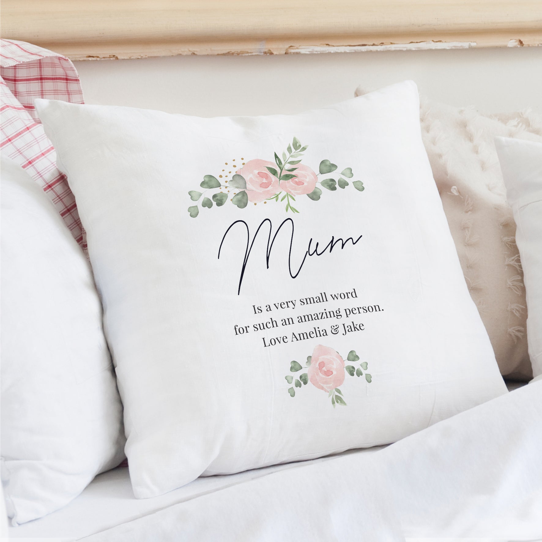 Personalised Abstract Rose Cream Cushion - image 4