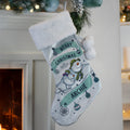 Personalised The Snowman and the Snowdog Luxury Silver Grey Stocking from Heartfelt Gifts