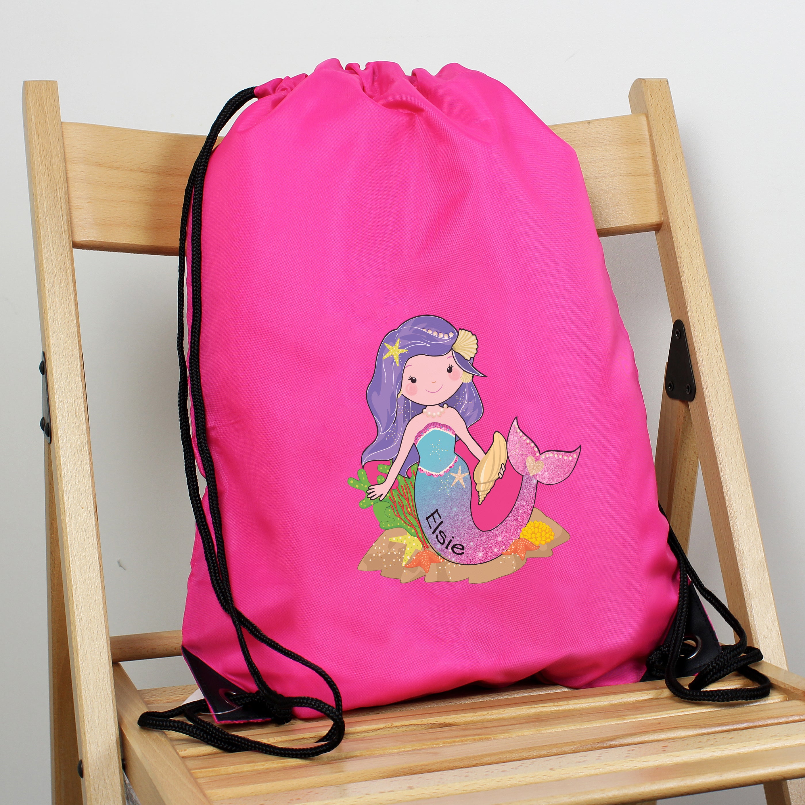 Personalised Mermaid Pink Kit Bag from Heartfelt Gifts