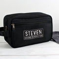 Personalised Free Text Black Toiletry Bag from Heartfelt Gifts