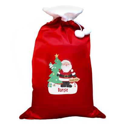 Personalised Santa Luxury Pom Pom Red Sack - image 4