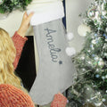 Personalised Name Only Silver Grey Stocking from Heartfelt Gifts