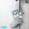 Personalised Christmas Tiny Tatty Teddy Silver Grey Stocking