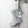 Personalised Holly Grey Christmas Stocking from Heartfelt Gifts
