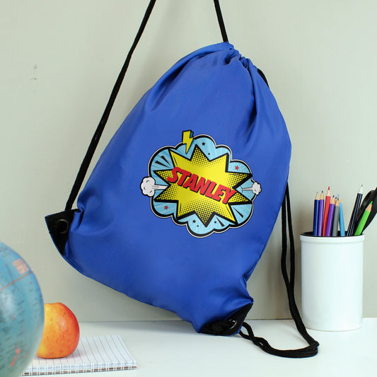 Personalised Superhero Blue Kit Bag - image 4