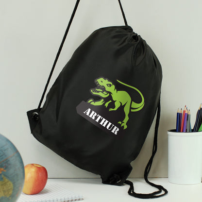 Personalised Dinosaur Black Kit Bag - image 3