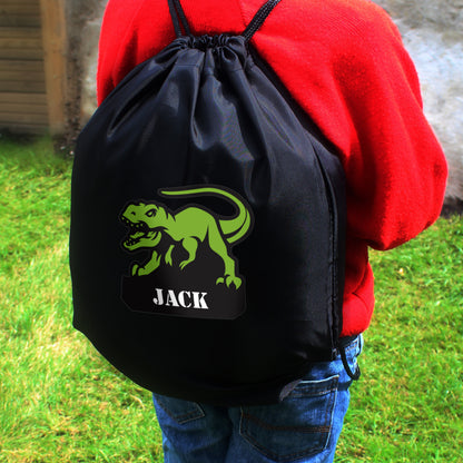 Personalised Dinosaur Black Kit Bag - image 7