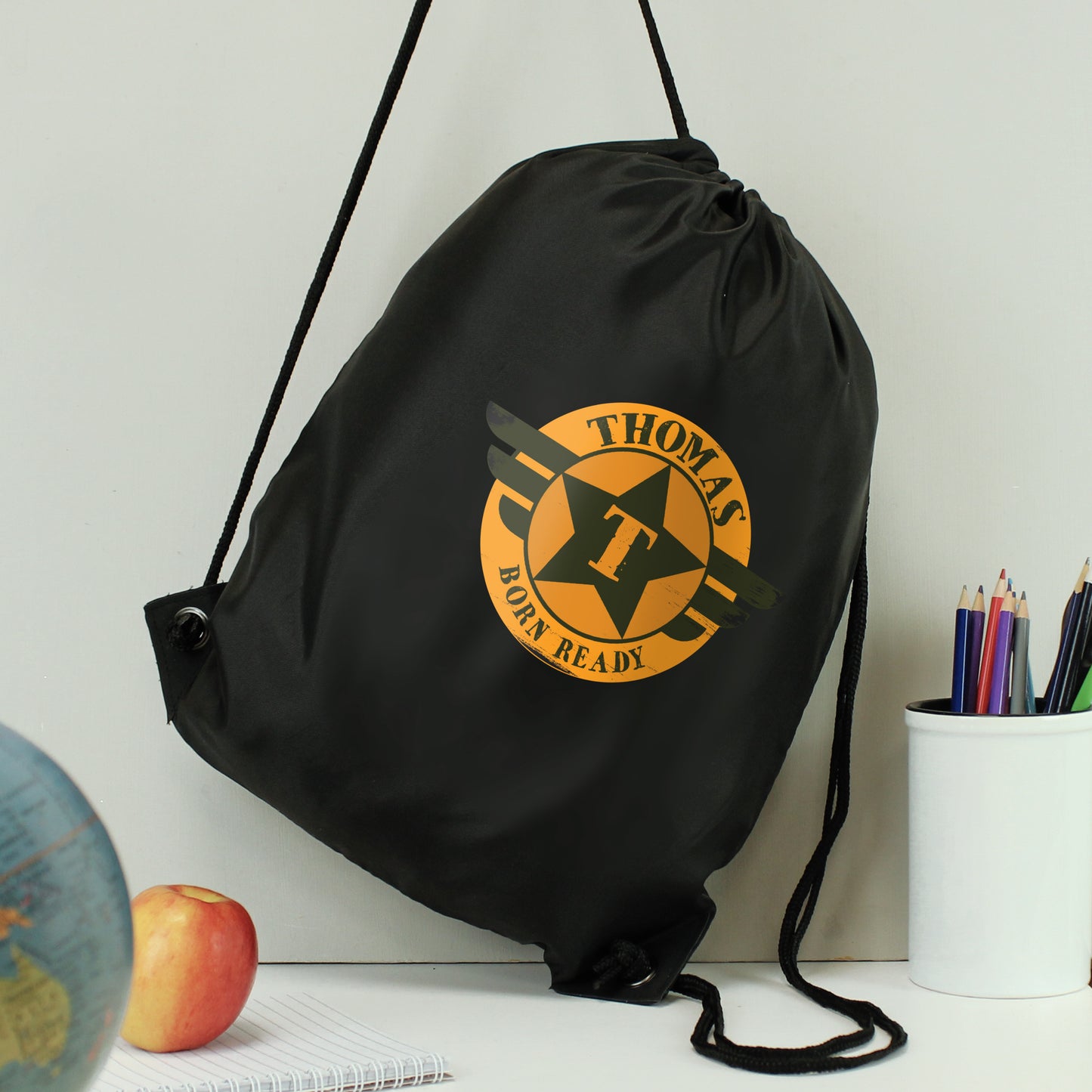 Personalised Badge Black Kit Bag from Heartfelt Gifts