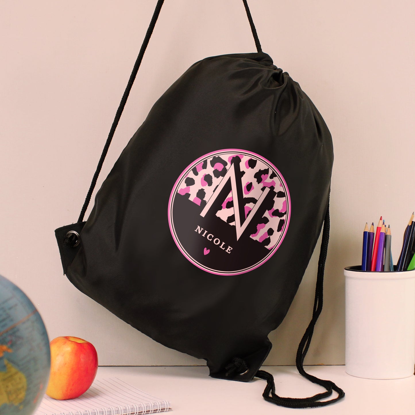 Personalised Leopard Print Black Kit Bag - image 3