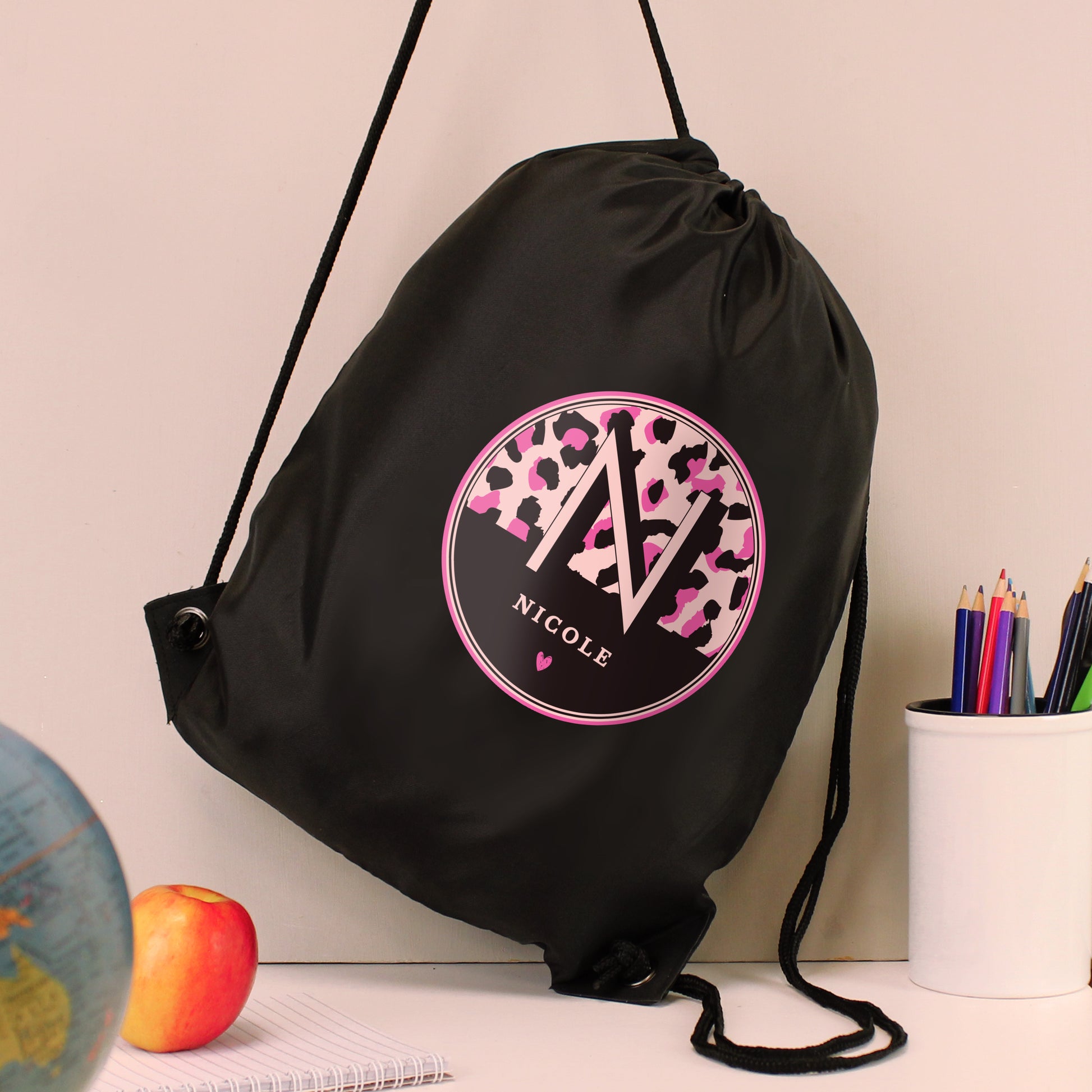 Personalised Leopard Print Black Kit Bag - image 3
